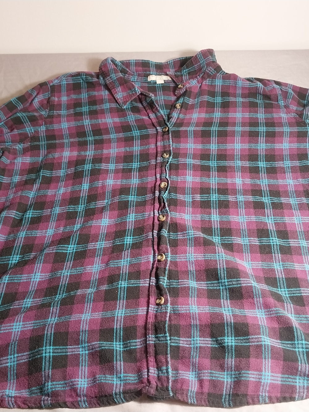 Woman Within Flannel Plaid Button Up 3X #243